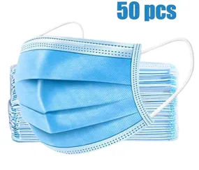 50 Pack Disposable Face Mask Safety for Personal Health, 3-Ply Ear Loop LIMITED TIME OFFER