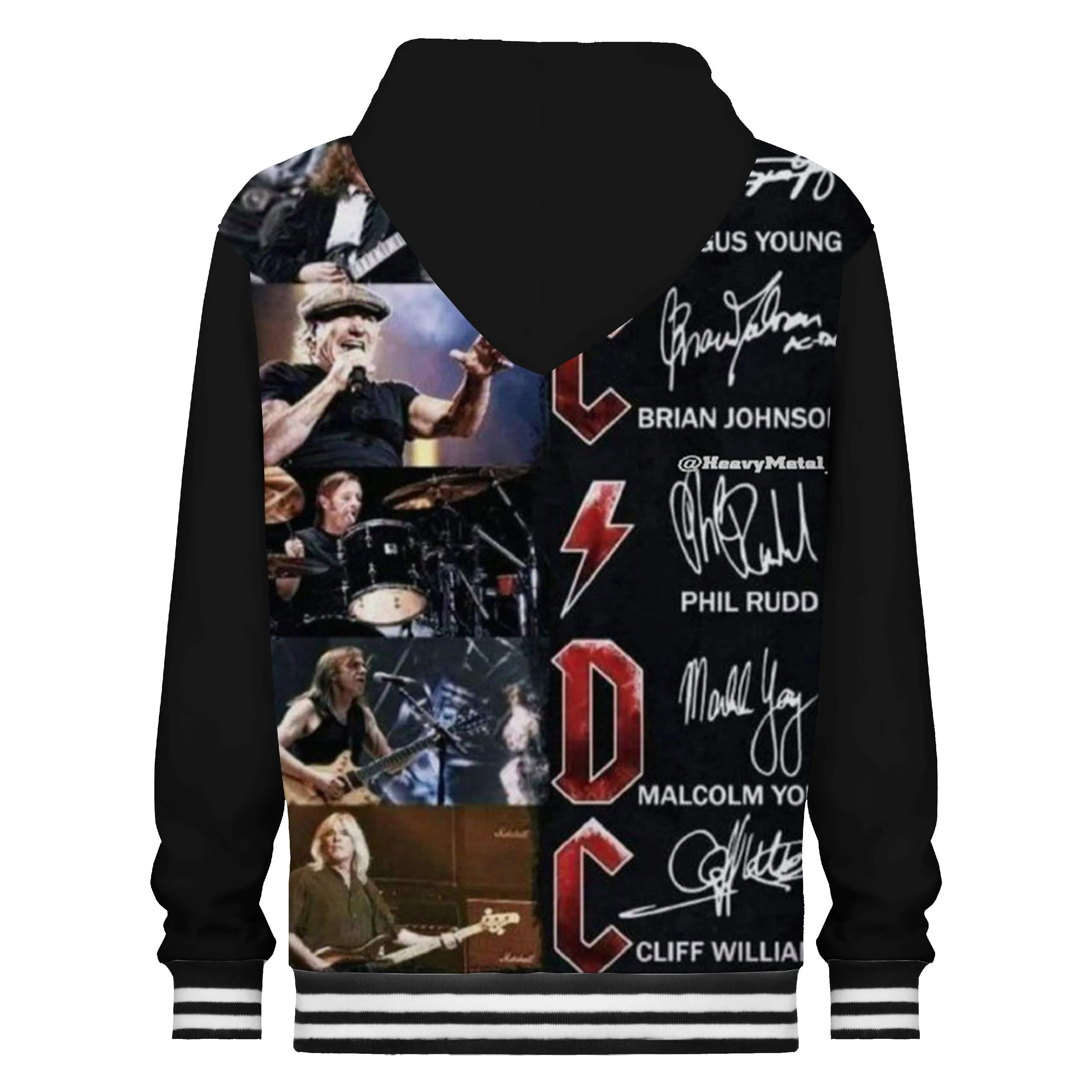 70s Rock Band Music Print Hooded Sweatshirt