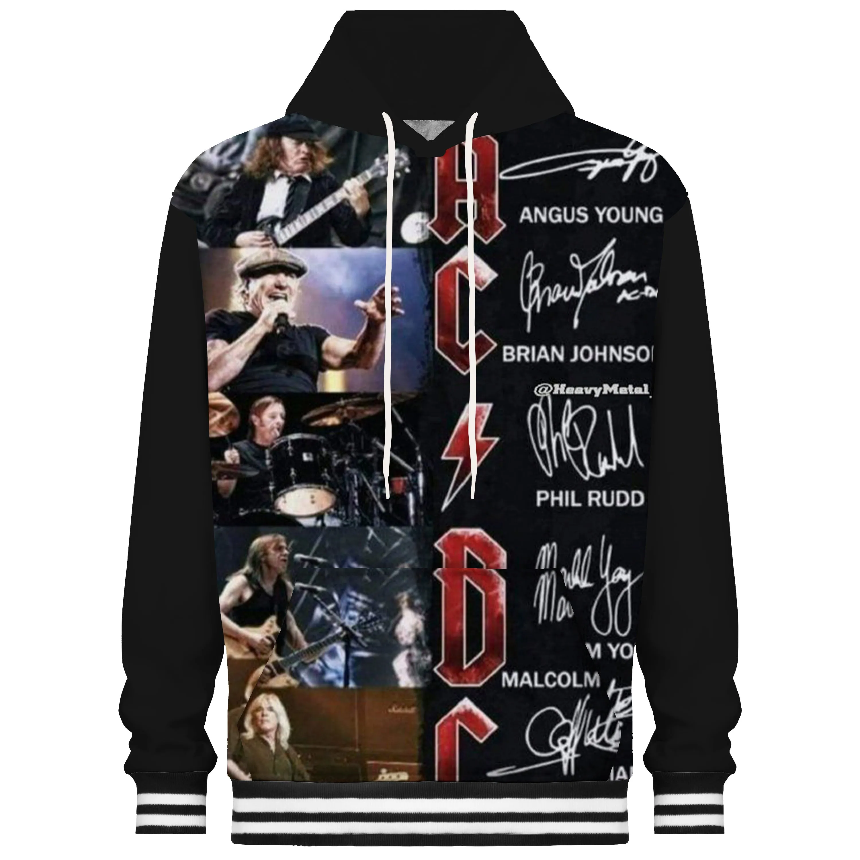 70s Rock Band Music Print Hooded Sweatshirt