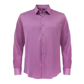 Barocco Luxe Satin Stretch Shirt PURPLE