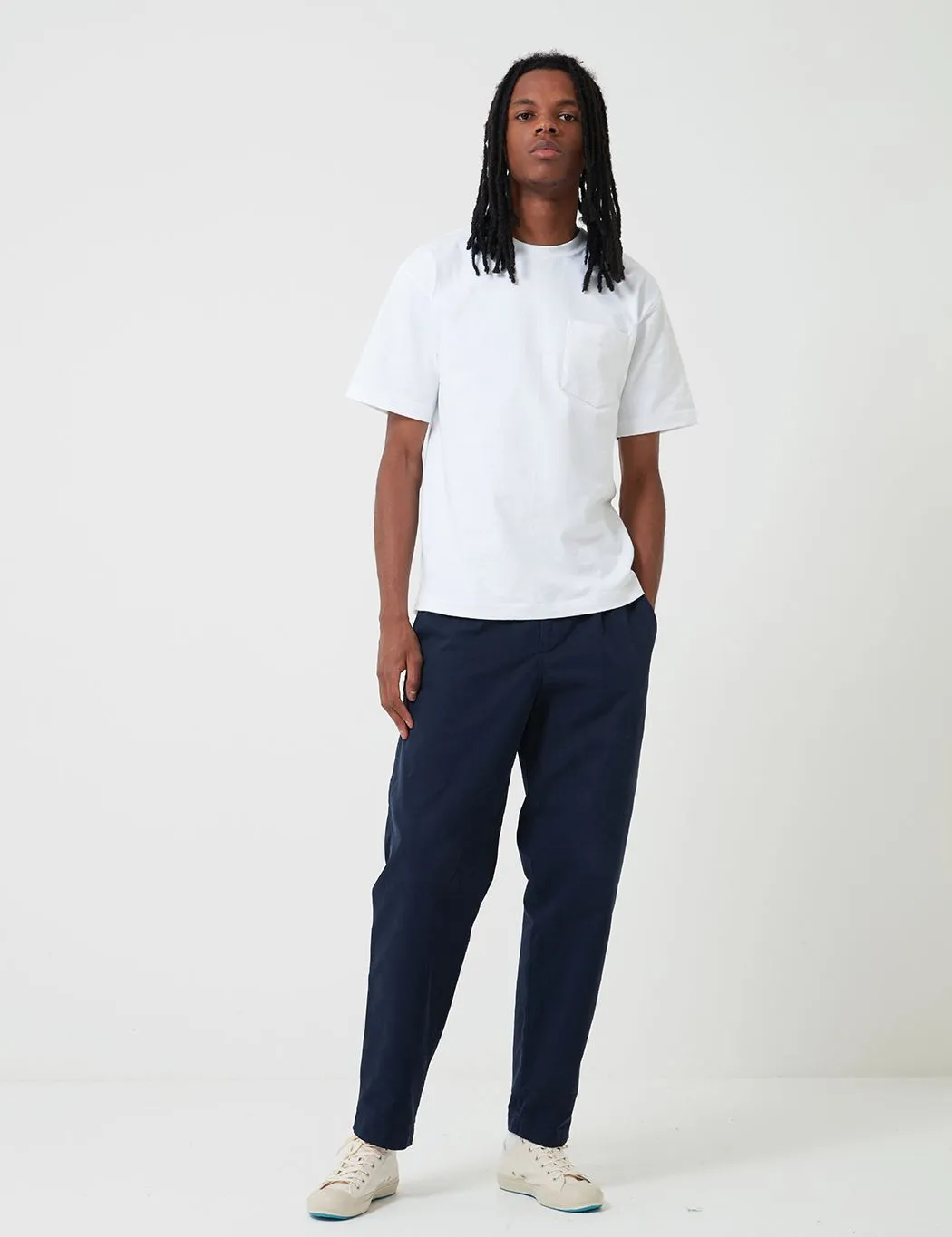Bhode Everyday Pant (Relaxed, Cropped Leg) - Night Sky Blue