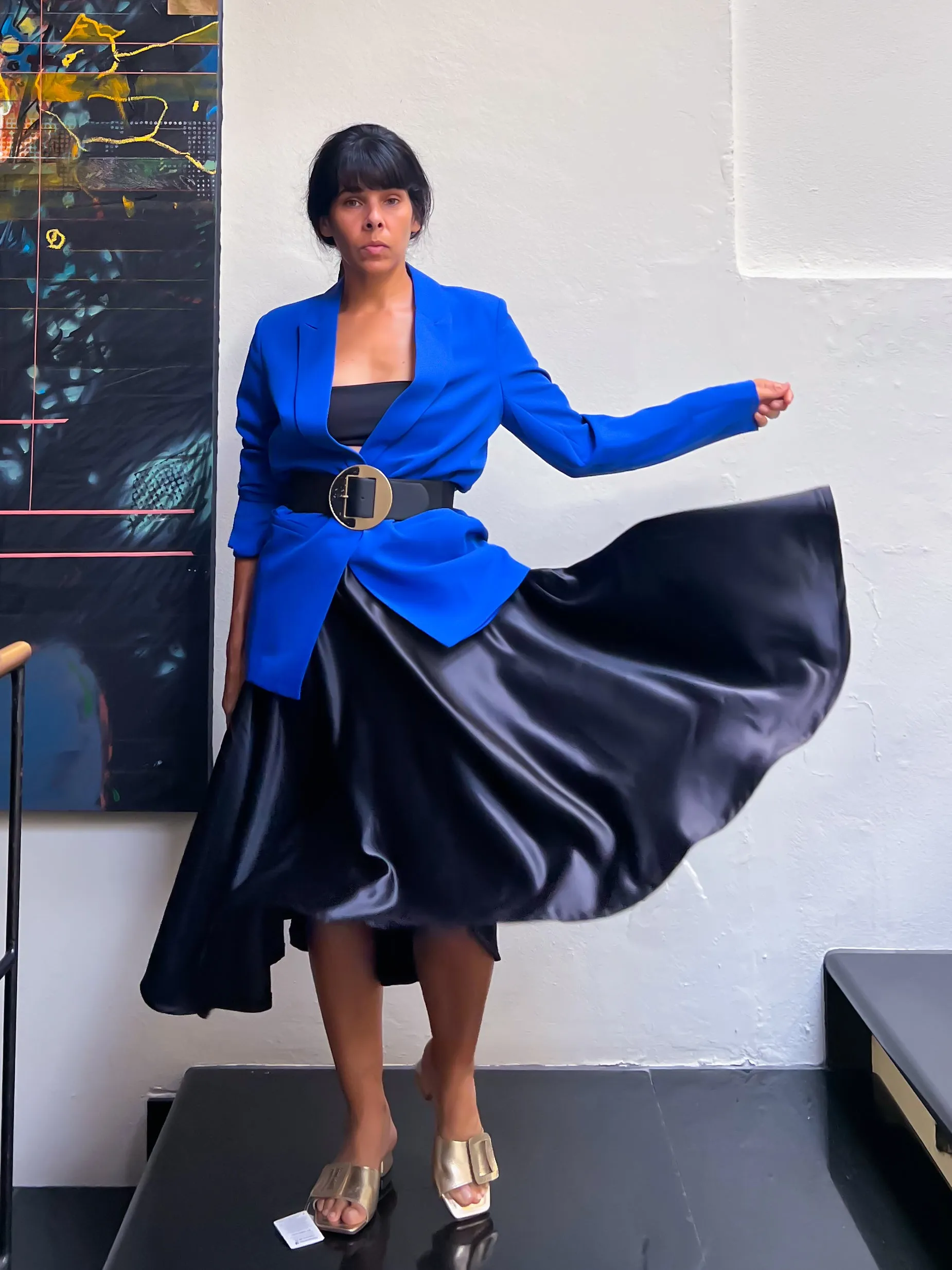 BMS by Battaglia Atelier Black Midi Skirt