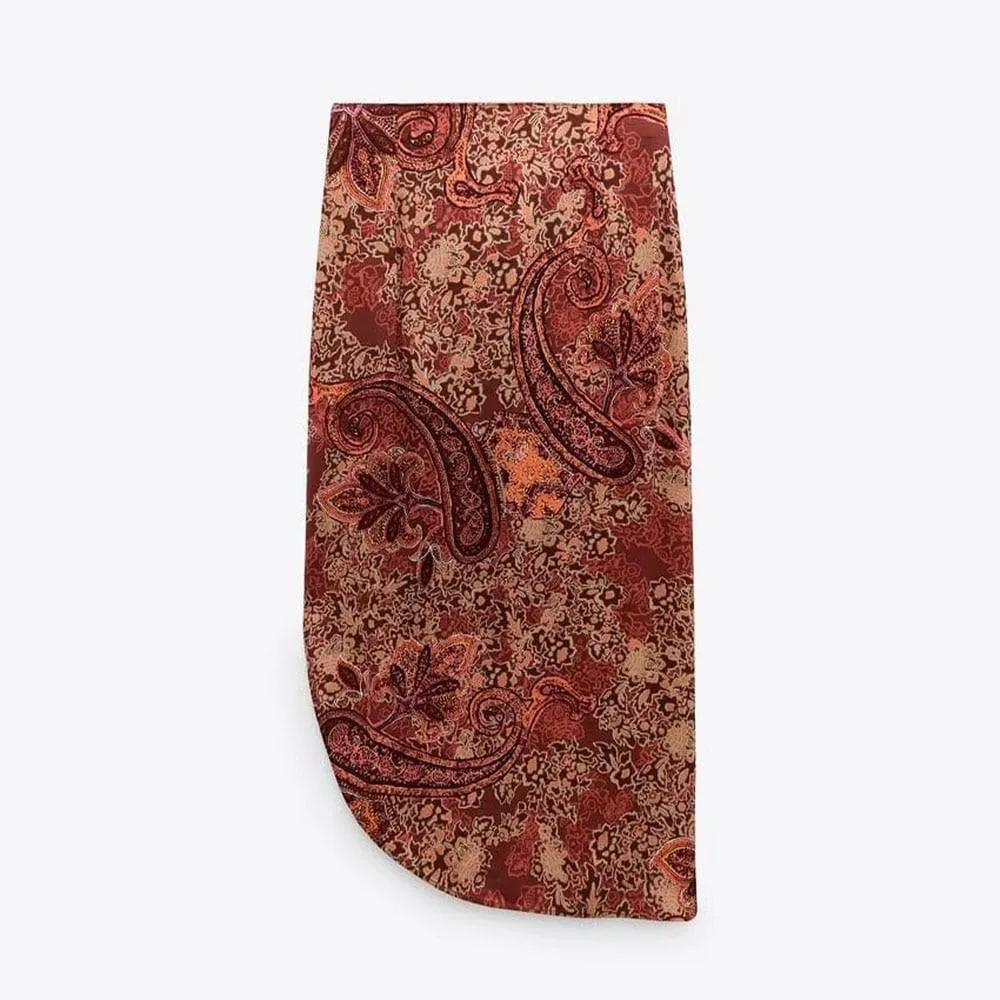 BOHEMIAN PRINTED MIDI SKIRT