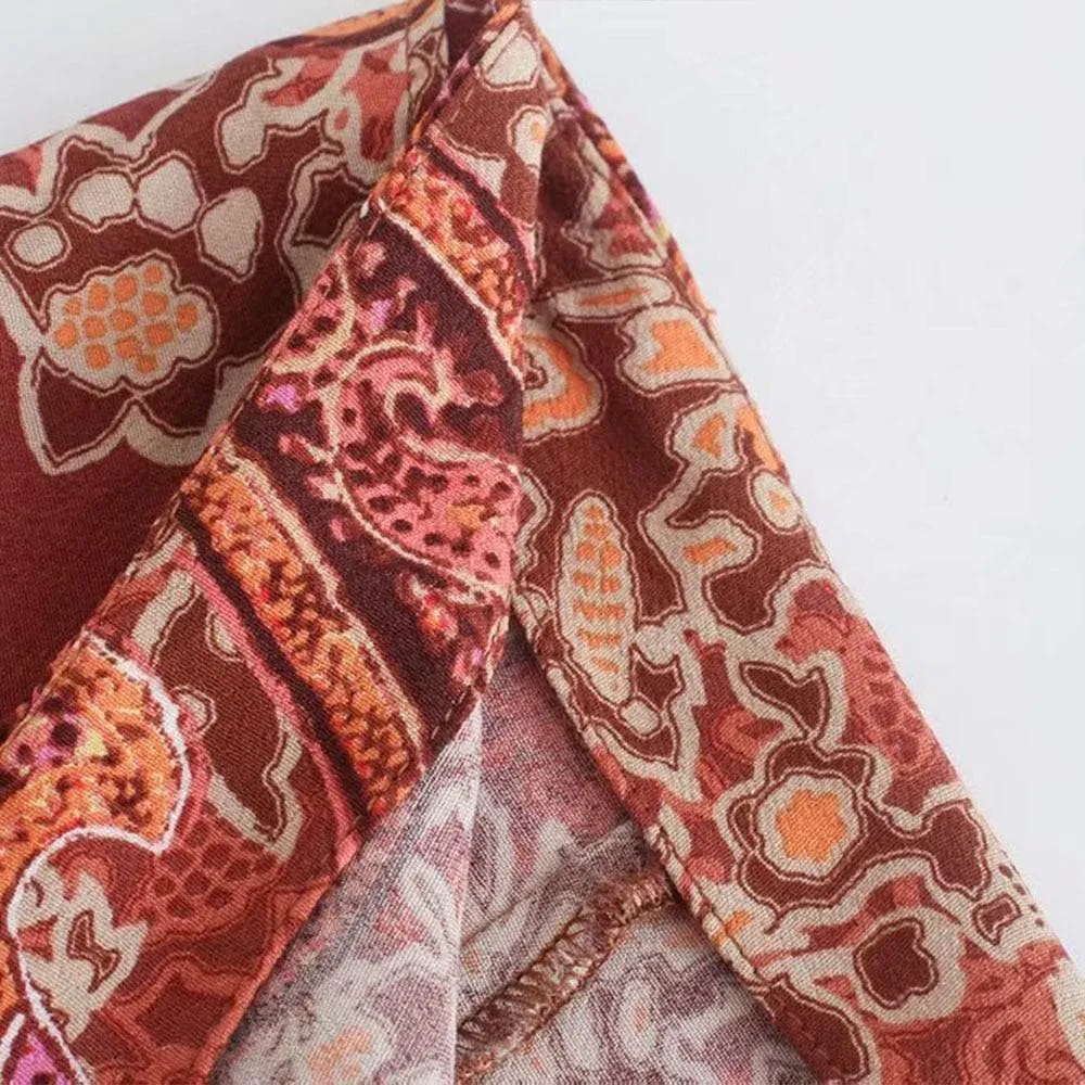 BOHEMIAN PRINTED MIDI SKIRT
