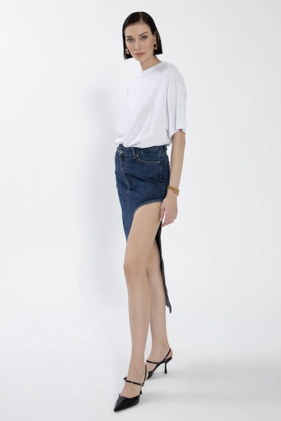 BSL Women Cut Out Denim Skirt - Lake Ridge