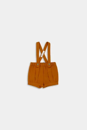 Burnt Orange Suspender Shorts