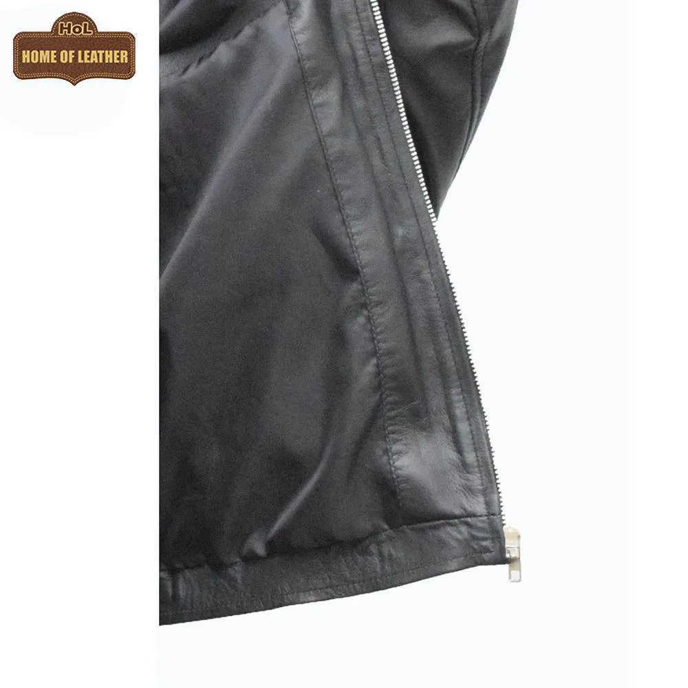 Cafe Racer Retro M042 Men's Black Real Leather Jacket 2020