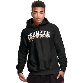 Champion Men's Reverse Weave Old English Logo Pullover Hoodie Black/White/Gold