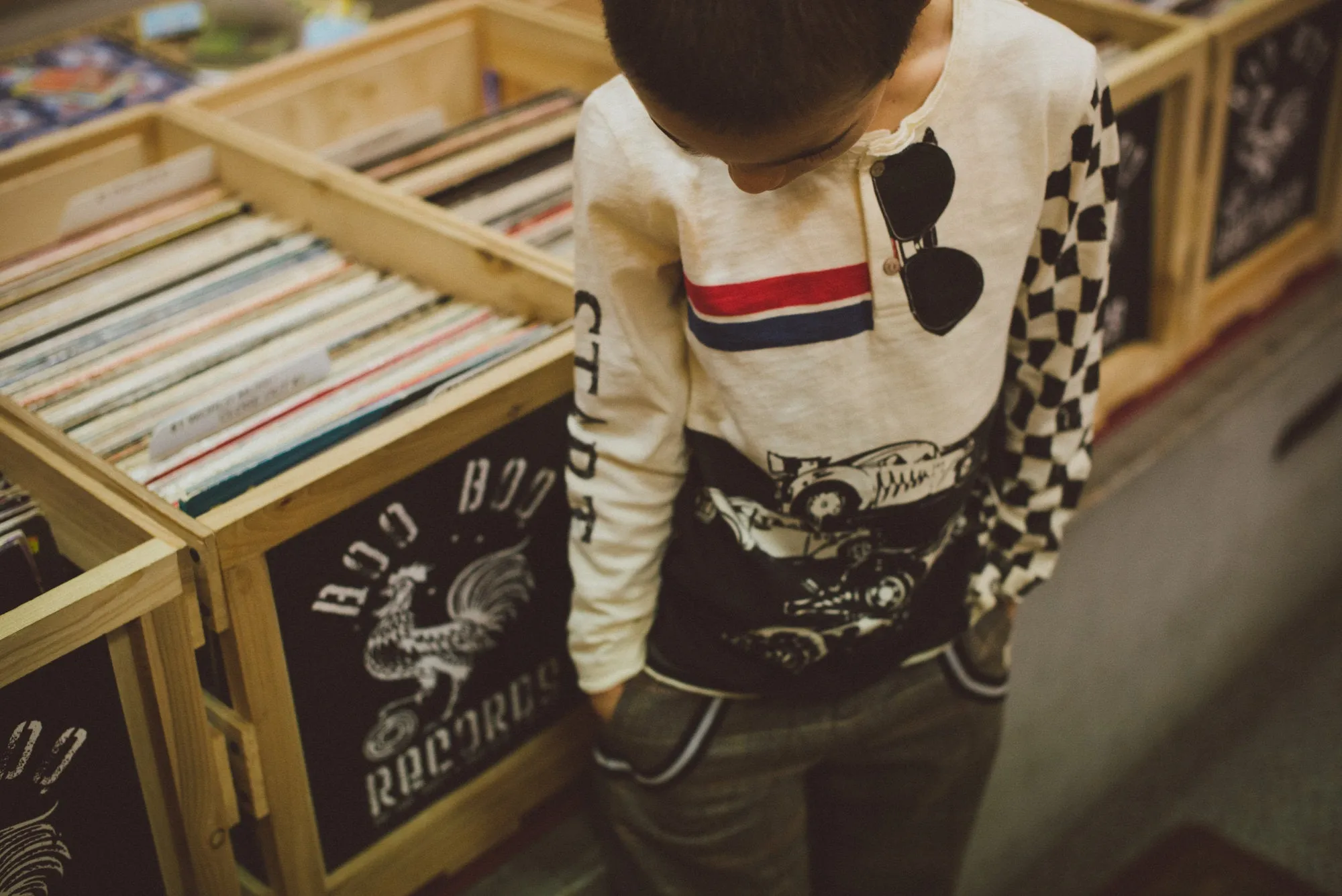 Checker Racers Henley Shirt by: Mini Shatsu