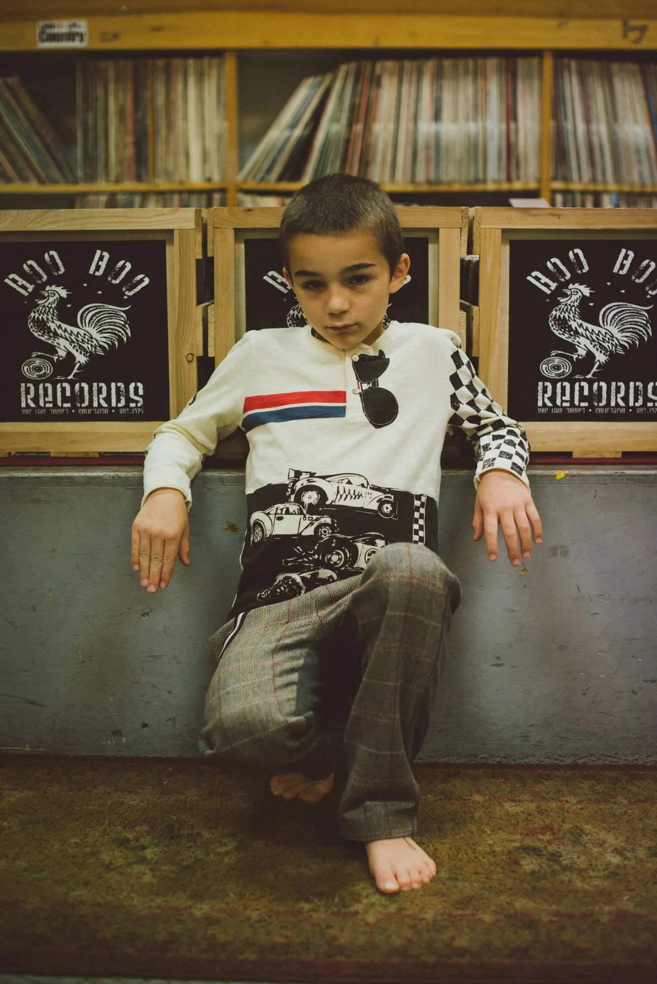Checker Racers Henley Shirt by: Mini Shatsu