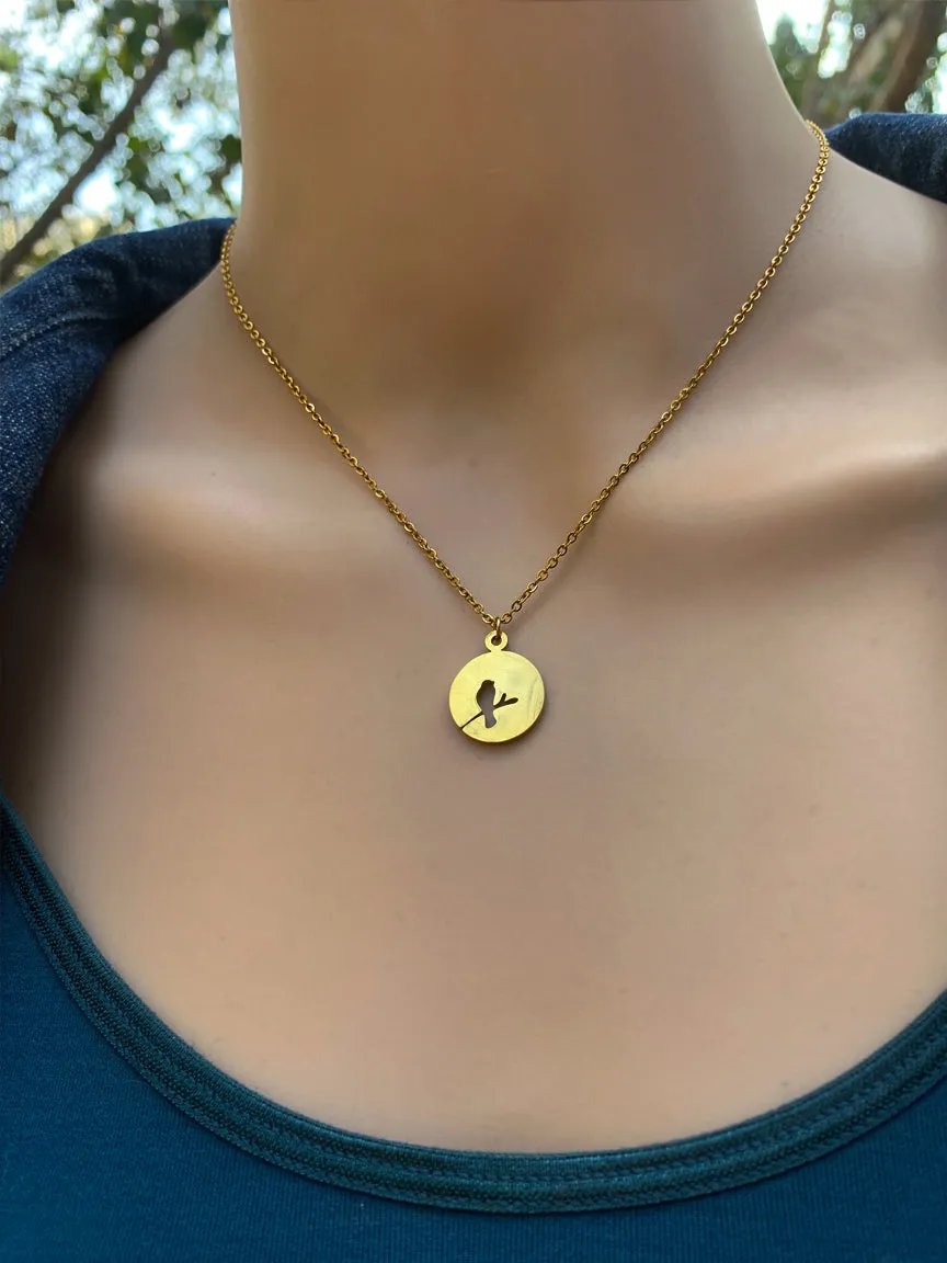Coin Bird Necklace