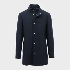 Daniel Hechter Mens Messina Coat in Navy Pure Wool
