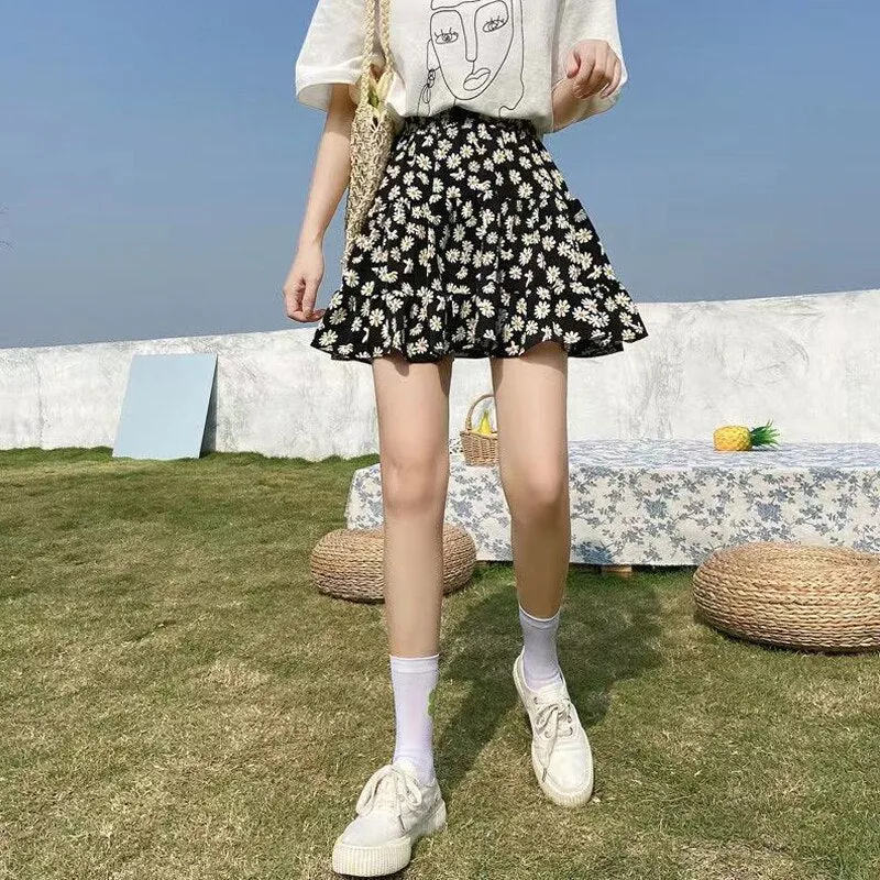 Floral Printed Ruffles Skirt