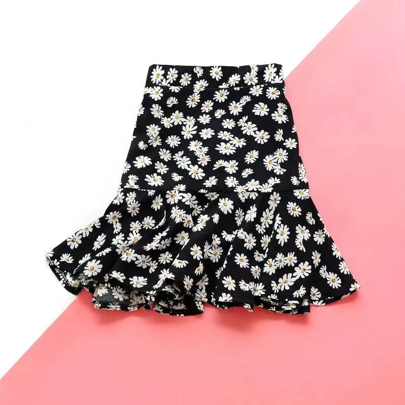 Floral Printed Ruffles Skirt
