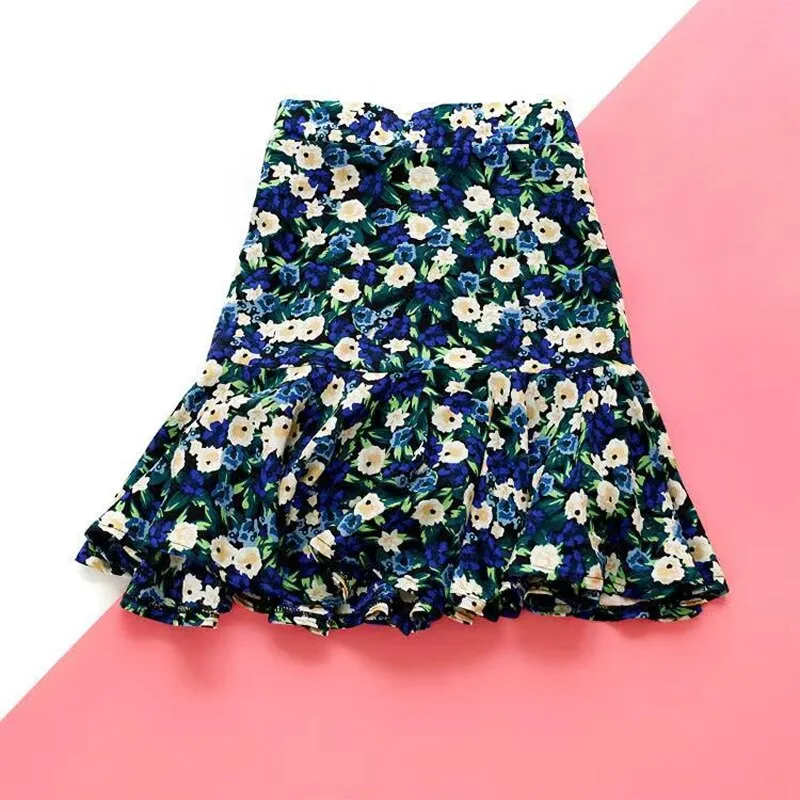 Floral Printed Ruffles Skirt