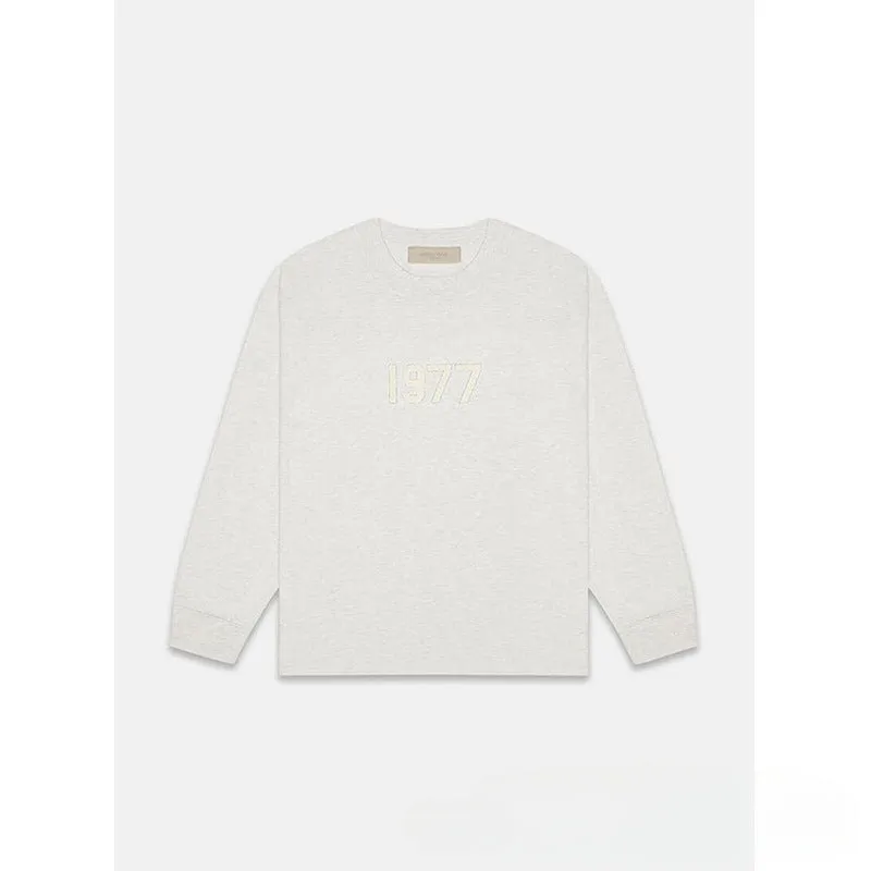 Fog Essentials Long Sleeve T-Shirt Unisex Flocking Logo Loose Sweater