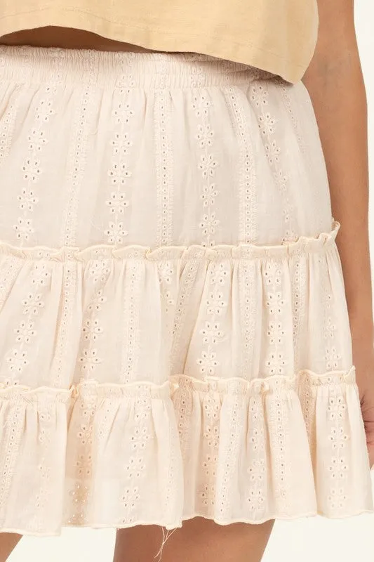 HYFVE Forever Classy High Waist Tiered Mini Skirt