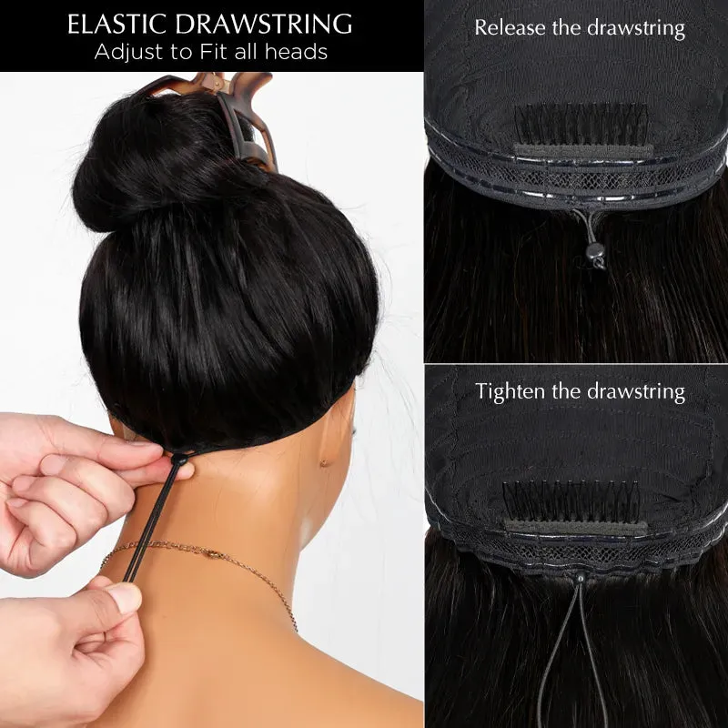 Layered Cut Salon Hairstyles Highlight Color Body Wave 13x4 Transparent Lace Front Wig Curtain Bangs 100% Human Hair