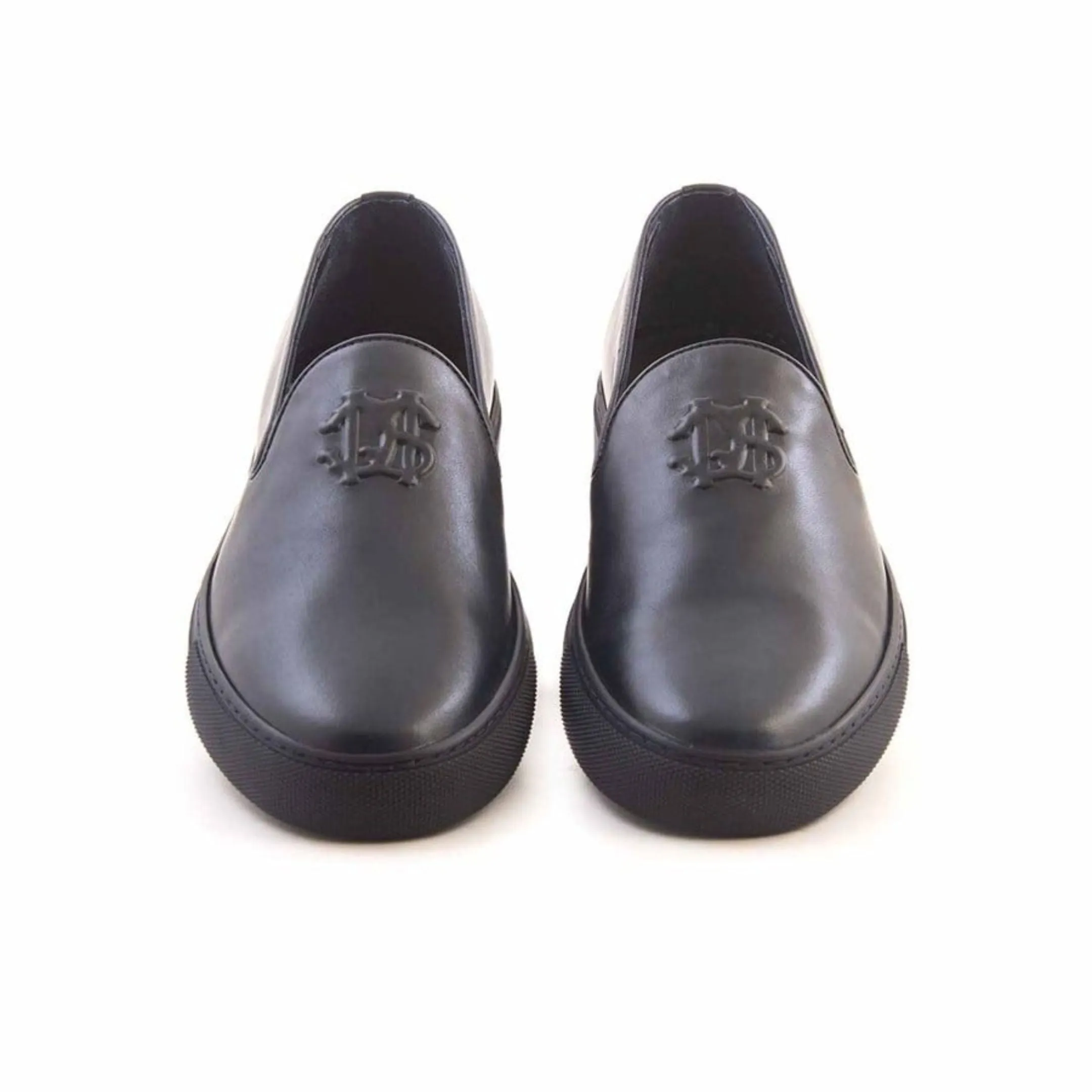 Madasat Navy Blue Leather Casual Shoes - 607 |