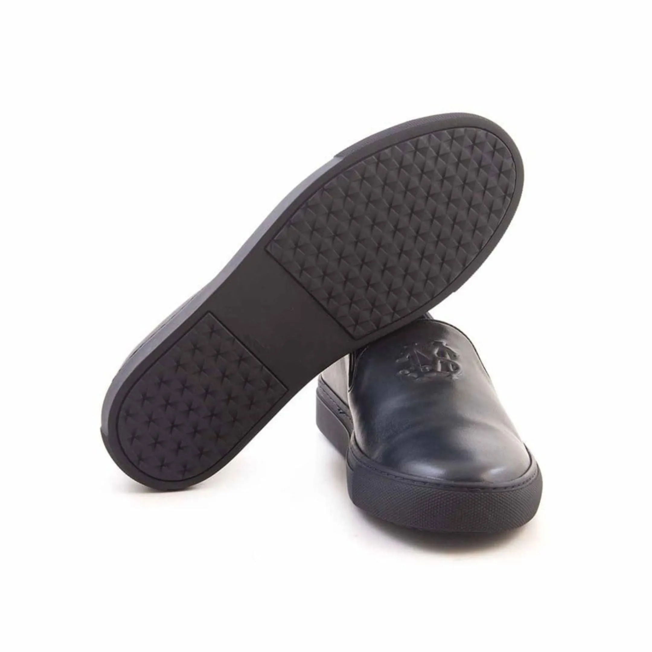 Madasat Navy Blue Leather Casual Shoes - 607 |