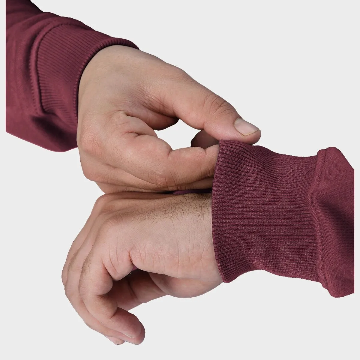 Mens Burgundy Zip Hoodie