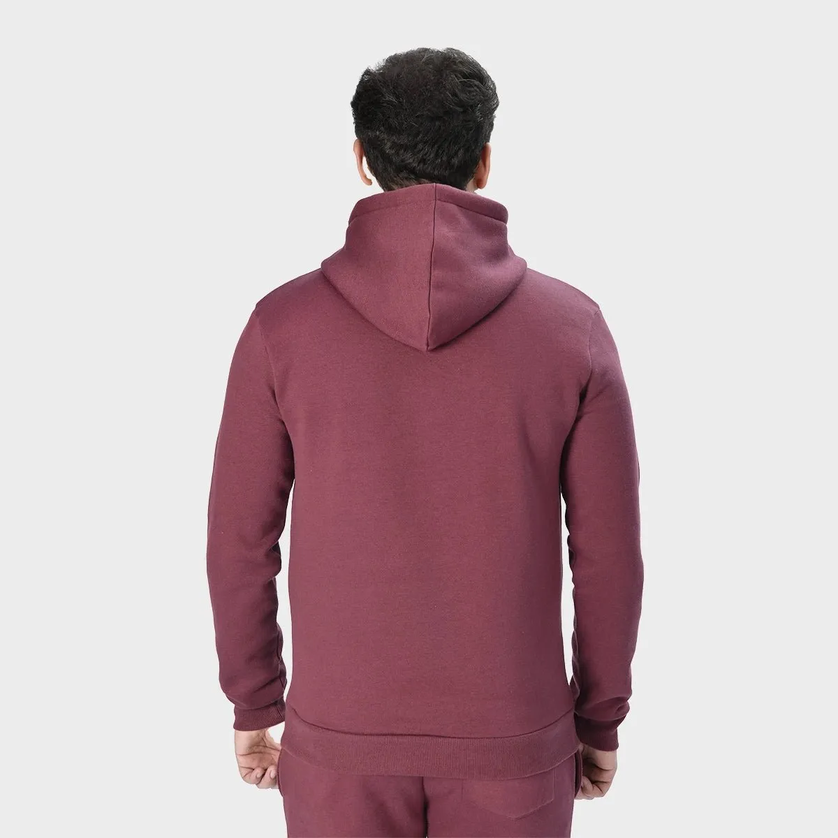 Mens Burgundy Zip Hoodie