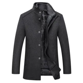 Men's Wool Royal Jodhpuri Style Overcoat with Waistcoat