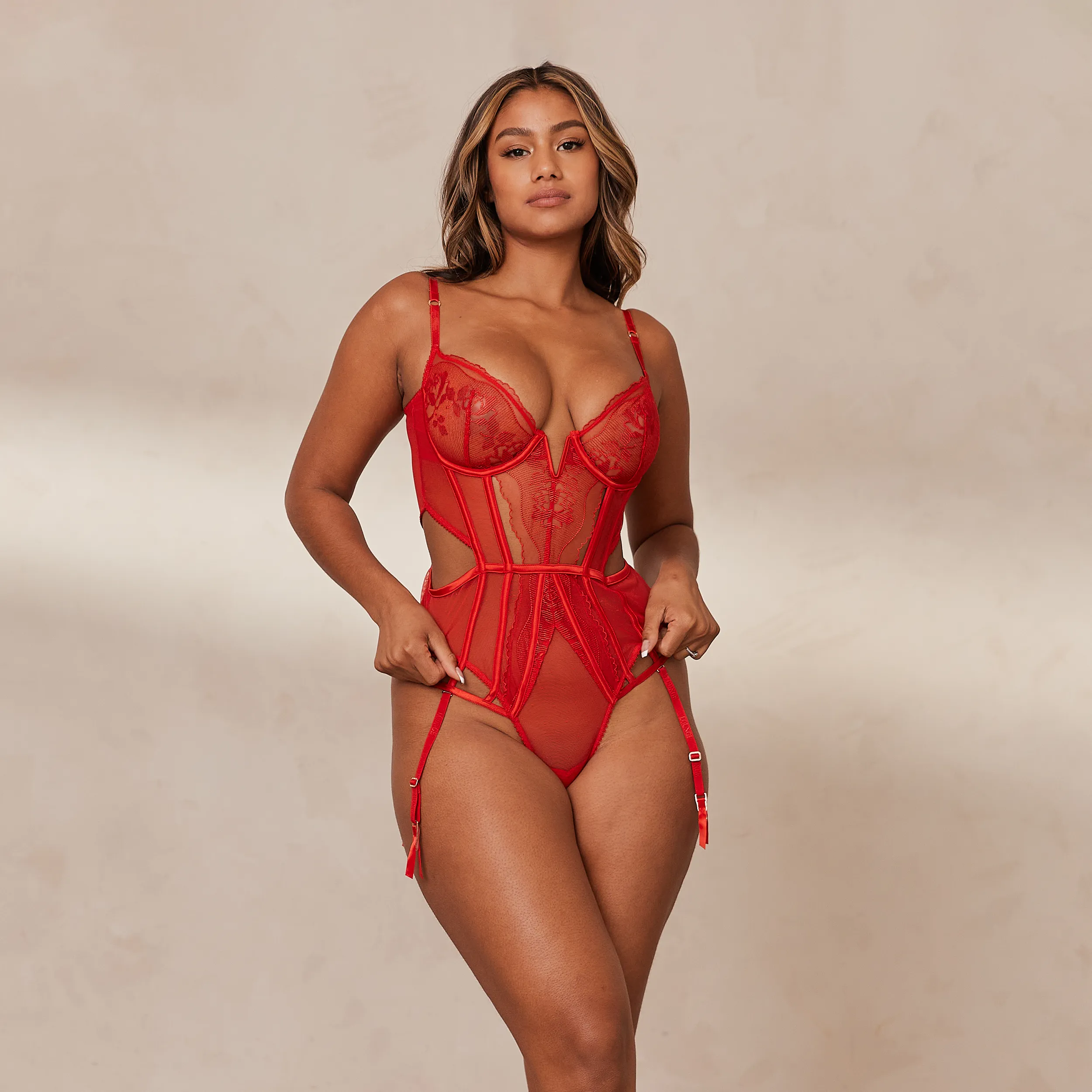 Mila Intimates Bodysuit - Red
