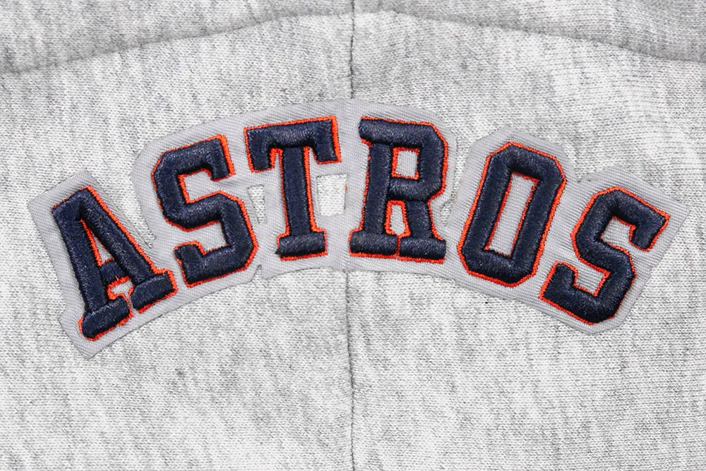 MLB HOUSTON ASTROS SCRIPT TAIL WOMEN'S RIB FLC CROPPED PO HOODIE (HEATHER GREY/MIDNIGHT NAVY/ORANGE)
