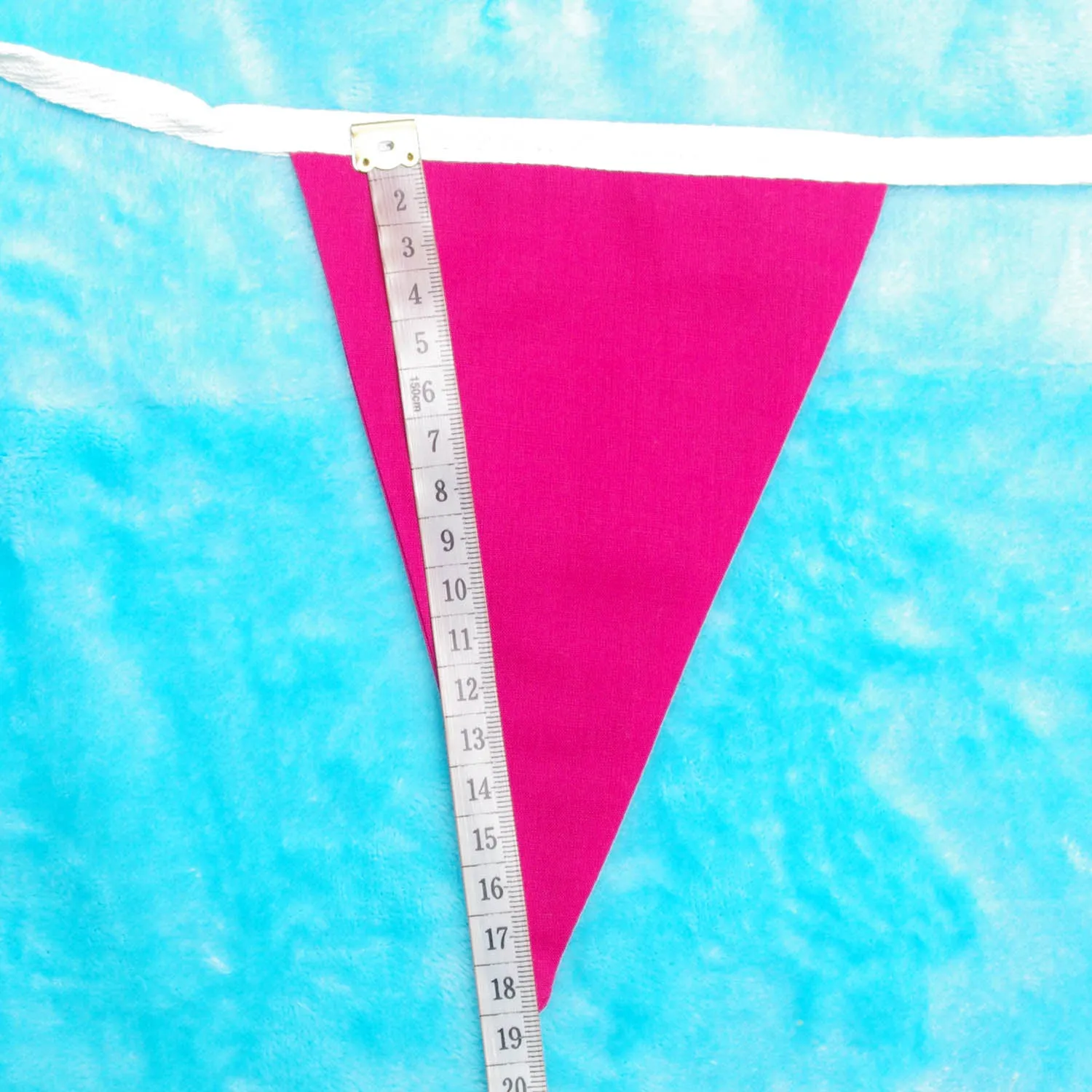 Multi-Coloured Bright Rainbow Plain Double Layered Fabric Bunting Banner 3m / 5m /10 m