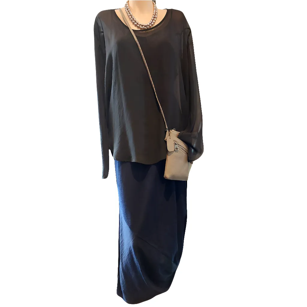 Navy merino wool skirt, size 12