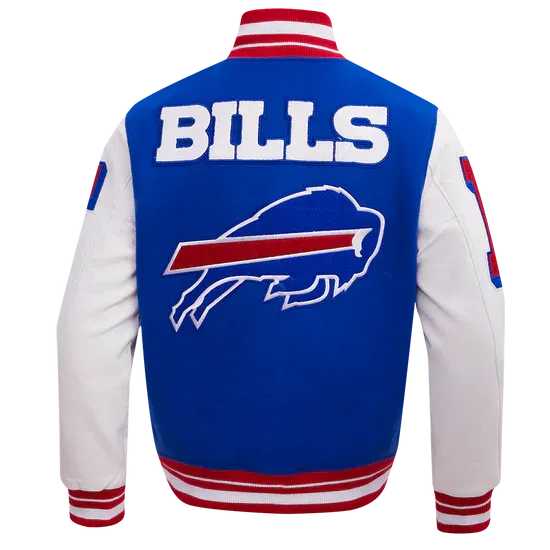NFL BUFFALO BILLS  RIBBED WOOL VARSITY JACKET | NFL LEATHER JACKET