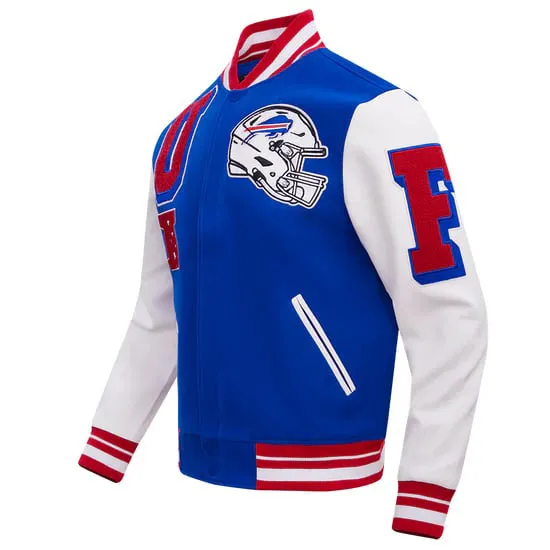 NFL BUFFALO BILLS  RIBBED WOOL VARSITY JACKET | NFL LEATHER JACKET