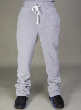Rebel Minds Sweatpants - Fleece Stacked Fit - Heather Grey - 100-475