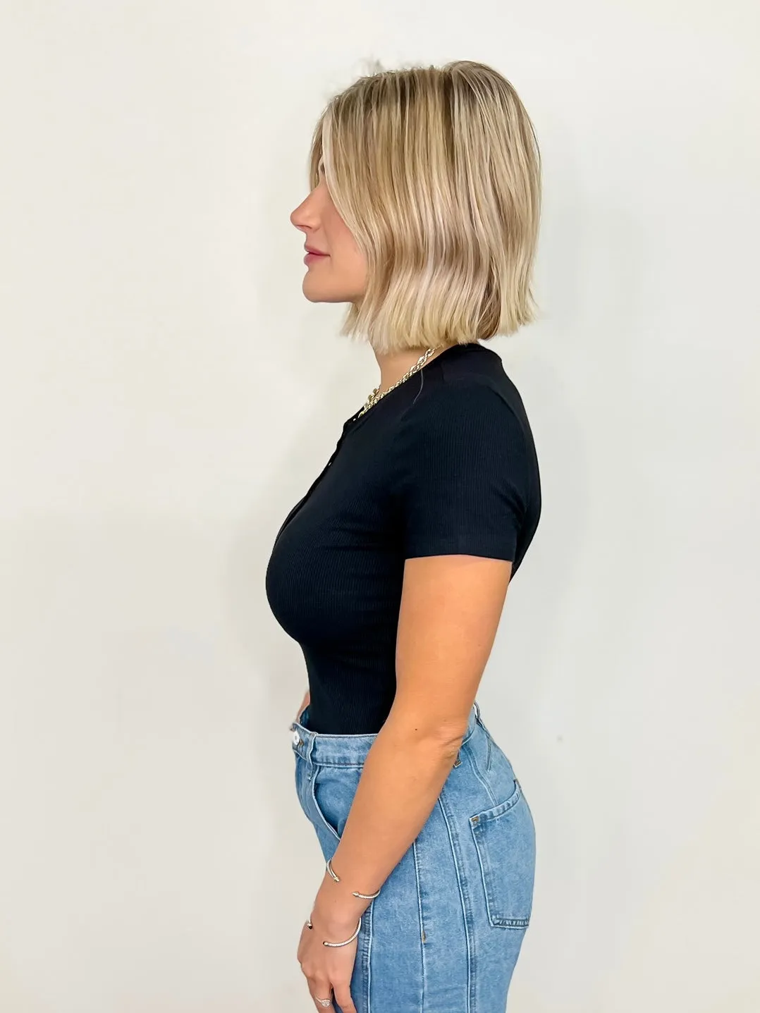 Refined Basic Bodysuit - Black