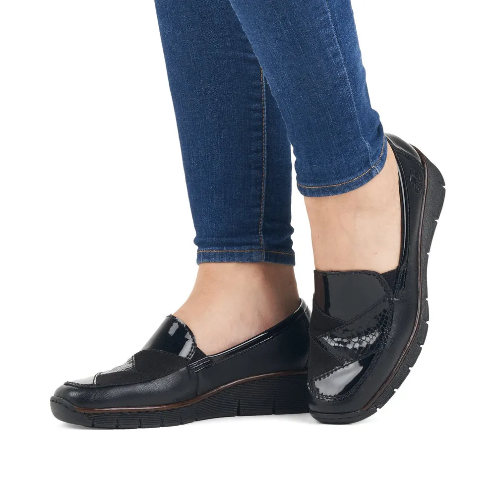 Rieker Ladies Patchwork Slip On Shoe