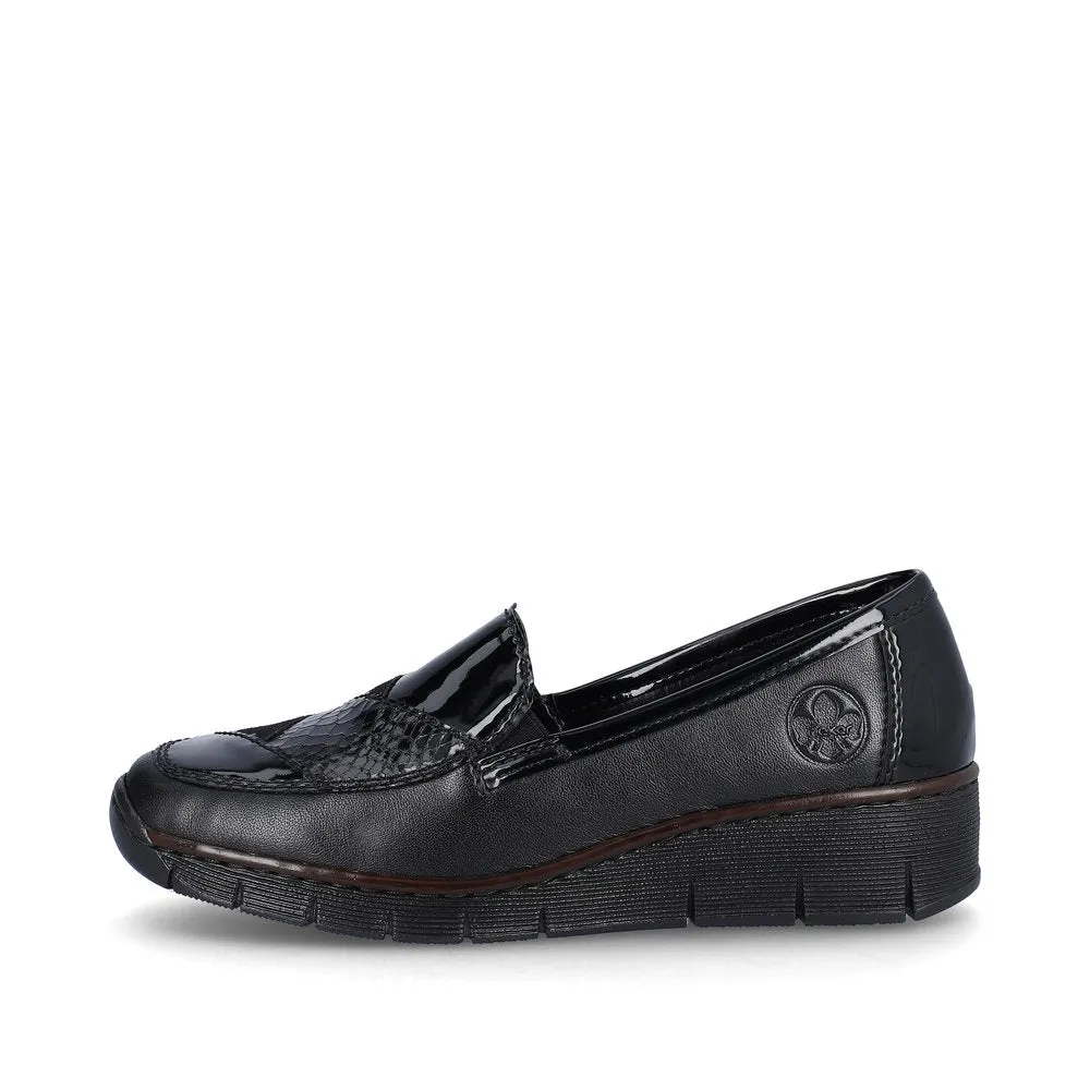 Rieker Ladies Patchwork Slip On Shoe
