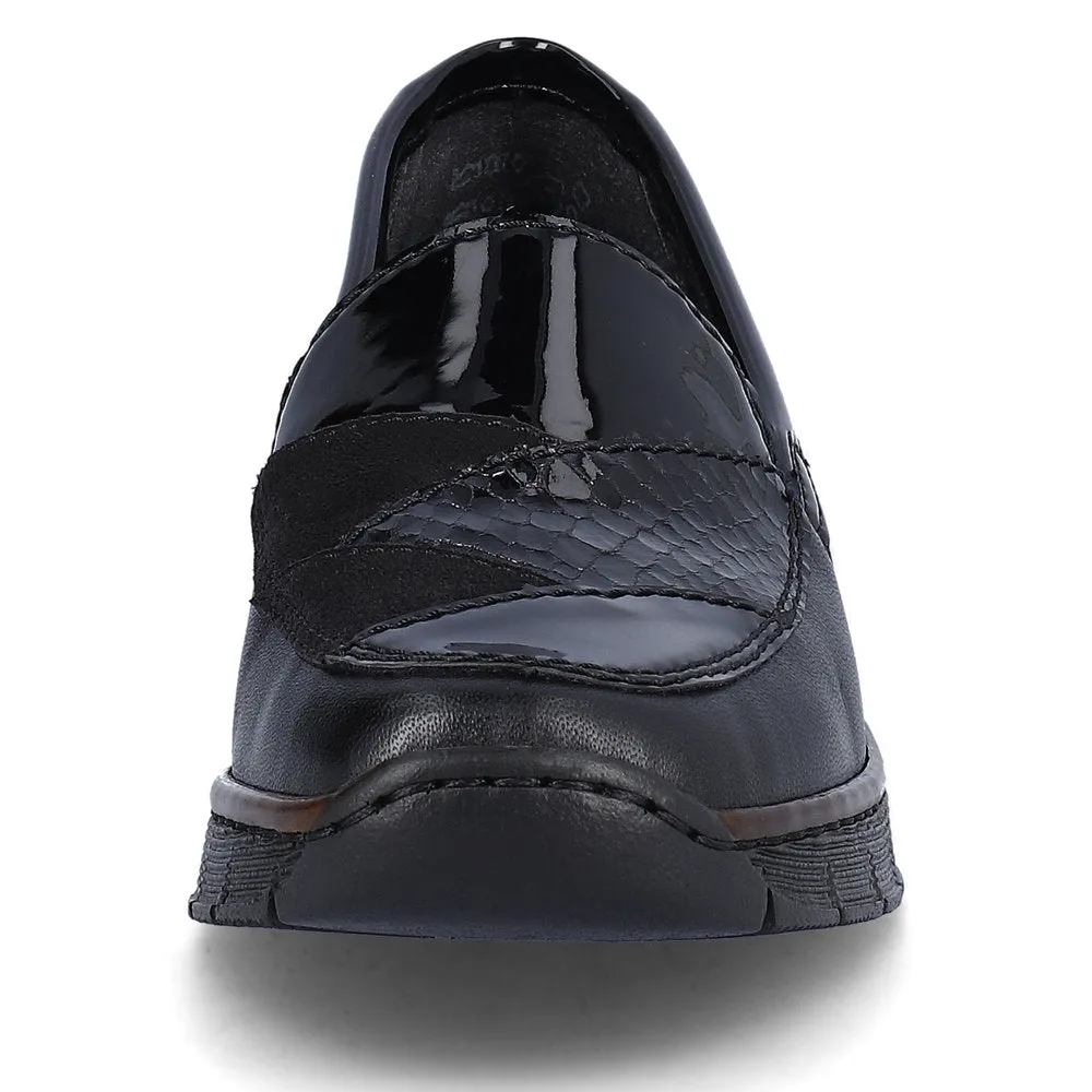 Rieker Ladies Patchwork Slip On Shoe