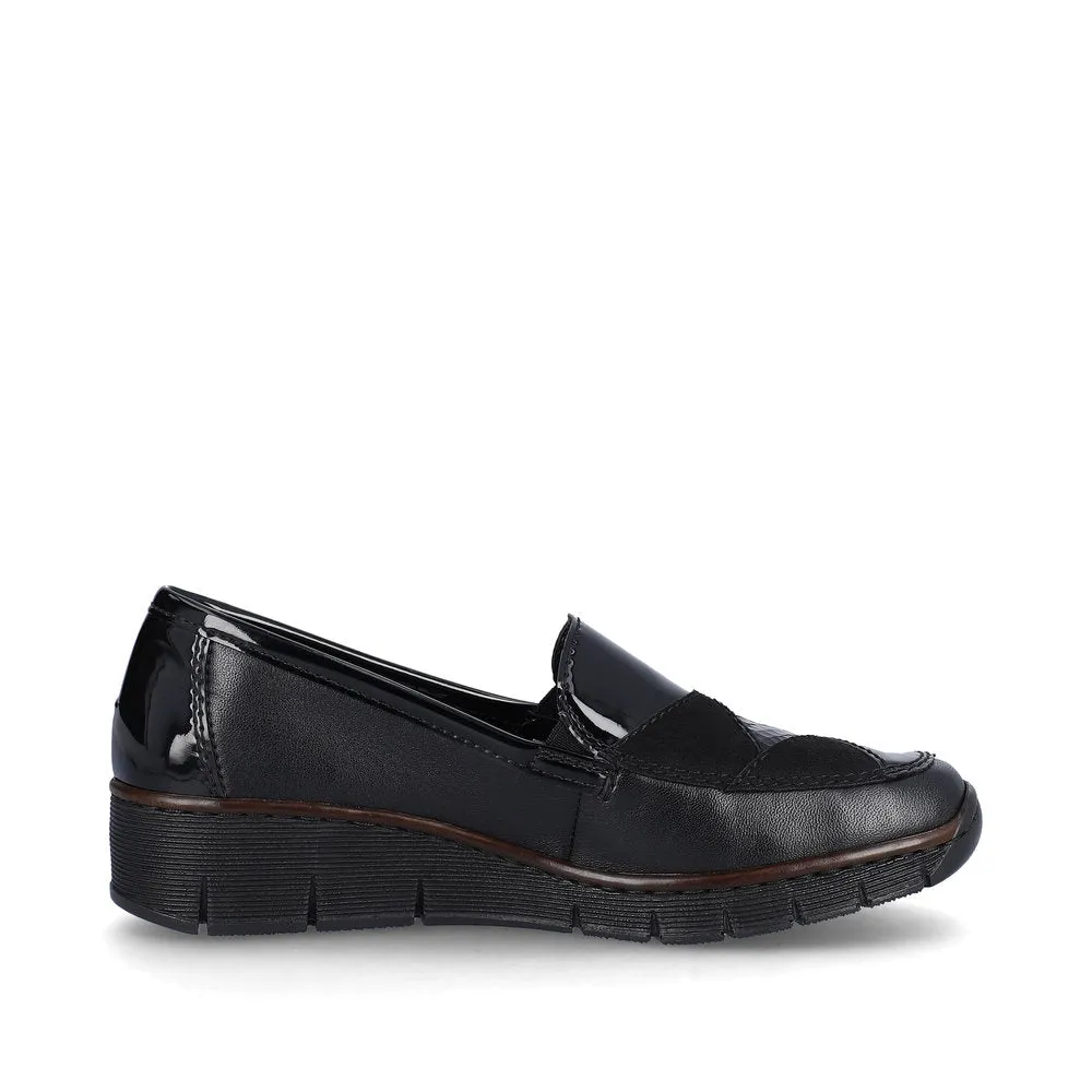 Rieker Ladies Patchwork Slip On Shoe