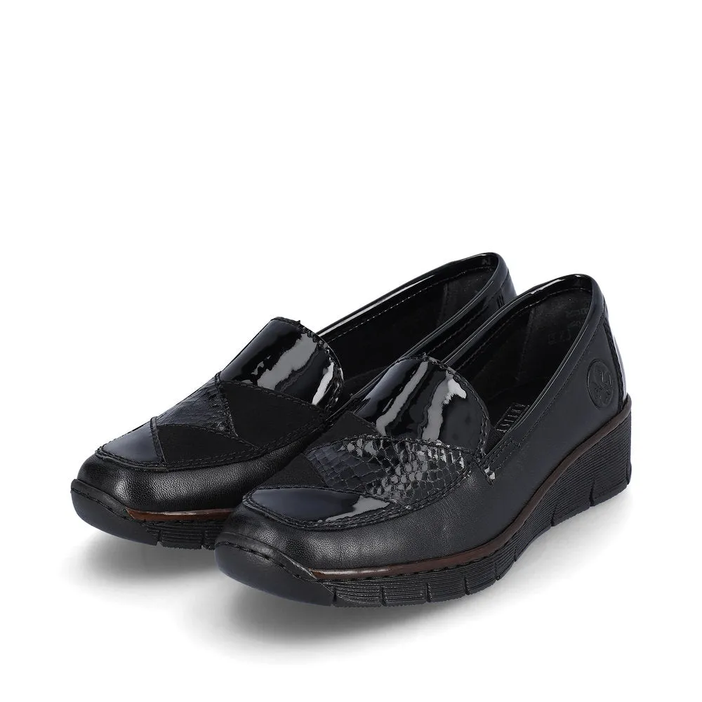 Rieker Ladies Patchwork Slip On Shoe