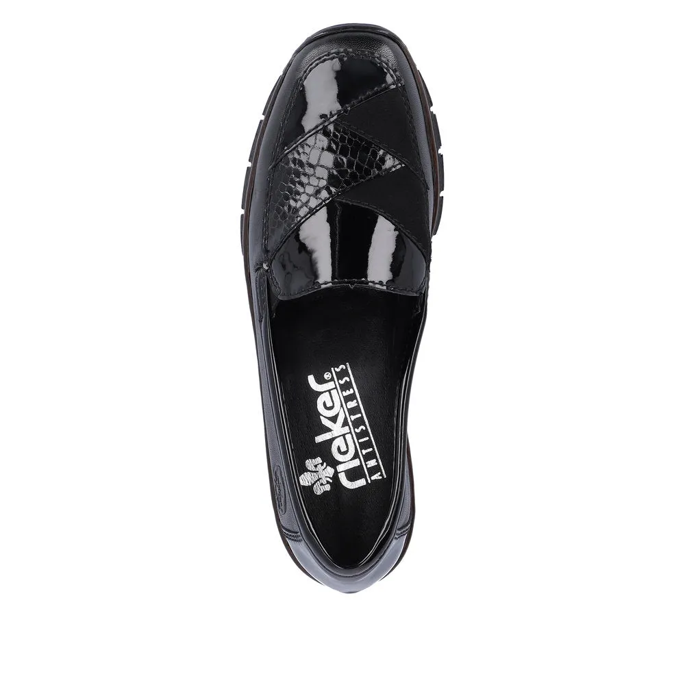 Rieker Ladies Patchwork Slip On Shoe