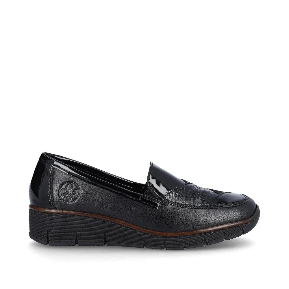 Rieker Ladies Patchwork Slip On Shoe
