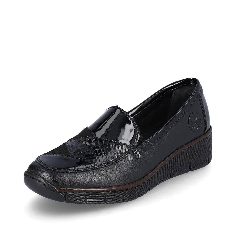 Rieker Ladies Patchwork Slip On Shoe