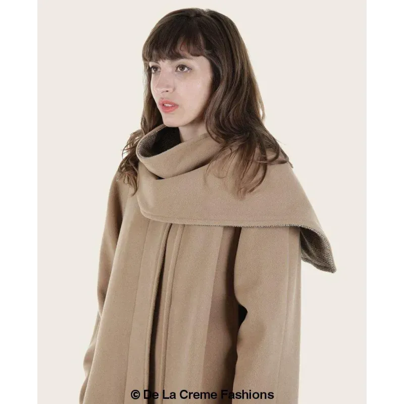 SCARPIA - Wool & Cashmere Overcoat With Scarf Detail