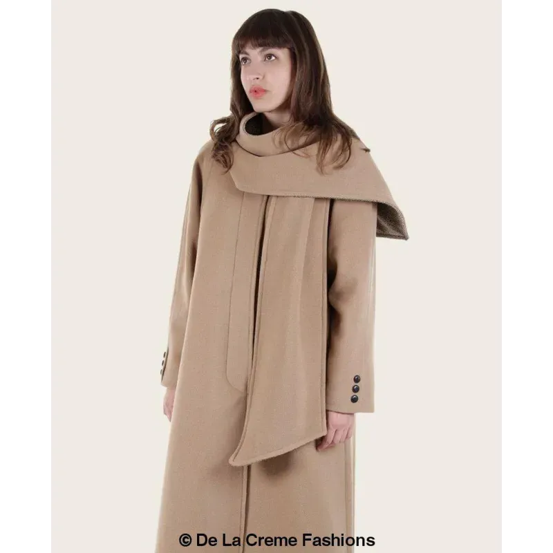SCARPIA - Wool & Cashmere Overcoat With Scarf Detail