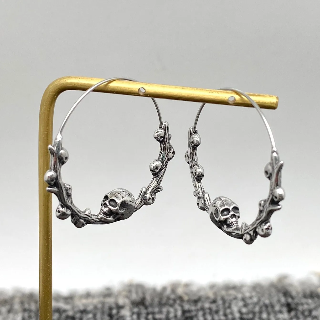 Skull Hoop Earrings
