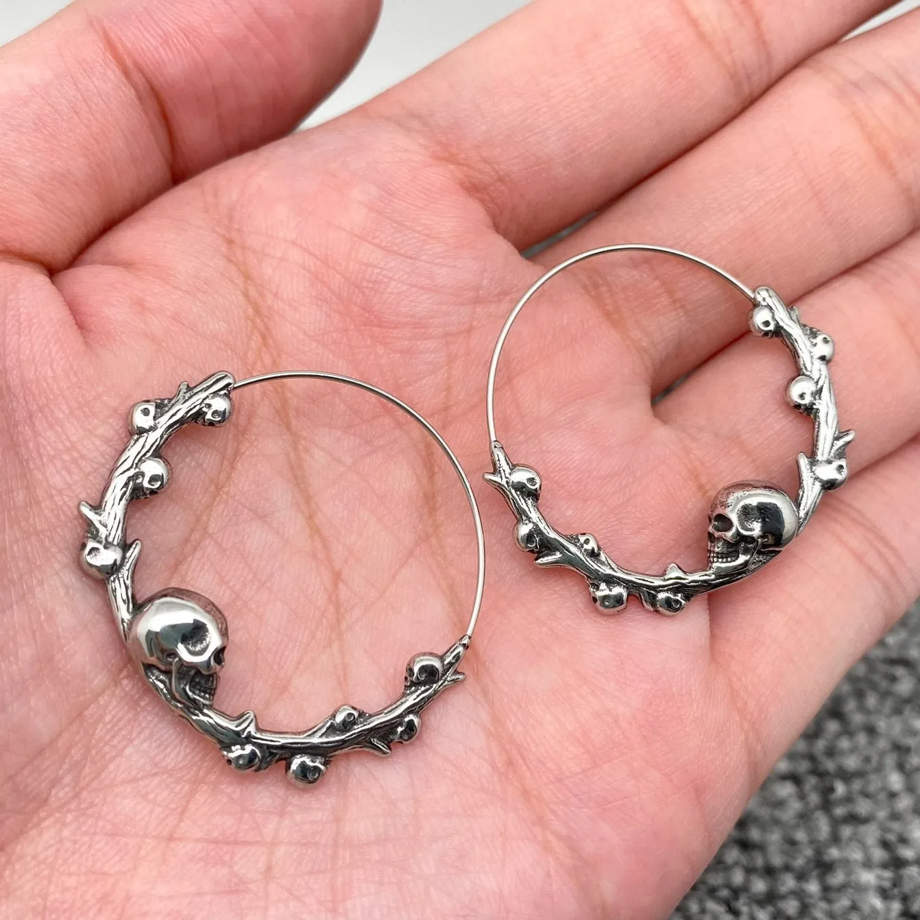 Skull Hoop Earrings