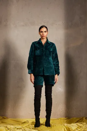 Teal Quilted Jacket Set