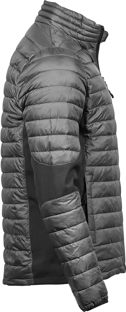 Tee Jays Men's Crossover Jacket | Showerproof Puffer | Softshell Panels | Black or Grey | S-4XL