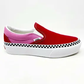 Vans Classic Slip On Platform (2-Tone) Chili Pepper Red Womens Casual Shoes